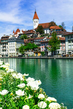 Beautiful Towns And Places Of Switzerland - Thun Town And Lake
