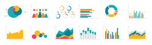 Financial Charts, Information Data Statistics, Diagrams, Financial Information, Market Charts And Business Data Graphics. Graphics In Vector Illustration.
