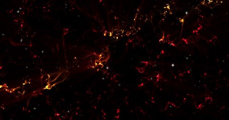 Wall Mural - Abstract View from plasma fire hell. red wallpaper, the universe is filled with nebulae and galaxies. Panoramic shot, wide format. abstract sky background. copy spase.