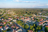 Fototapeta Miasto - Narol, widok z lotu ptaka na miasto w wojewodztwie podkarpackim