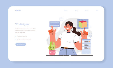 Poster - Virtual reality designer web banner or landing page. Futuristic digital