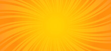 Background Of Rectangular Warped Sunbeams. Swirl Yellow Design With Orange Stripes.