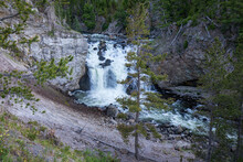 Gibbon River And Falls At Yellowstone National Park Wyoming.