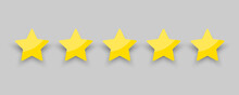 Star Rating. Flat Illustration With Gold Star Rating. Vector Illustration. Stock Image.
