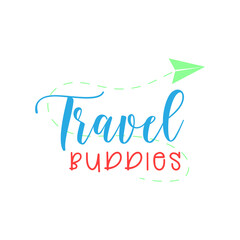 Poster - travel buddies summer lettering quote vector