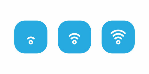 Poster - Wifi Signal, Wireless Network Icon Vector on square button