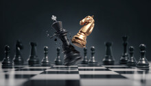 Chess Competition Concept Of Strategy Business Ideas, Chess Battle, Business Strategy Concept.3d Rendering.