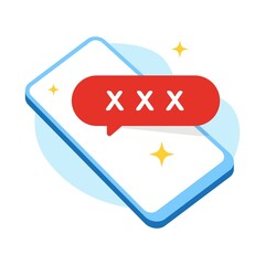 Poster - verification code has been send to smartphone concept illustration flat design vector eps10. modern graphic element for landing page, empty state ui, infographic, icon
