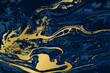 Vector marble blue and gold texture