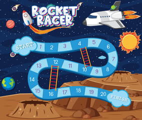 Wall Mural - Game template with space theme background