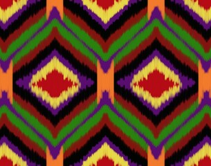 Wall Mural - textile art color pattern indigenous clothing ikat abstract background