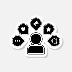Influencer icon sticker sign for mobile concept and web design