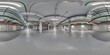 full  spherical hdri 360 panorama in empty underground garage parking with columns with communications in equirectangular projection,  VR content