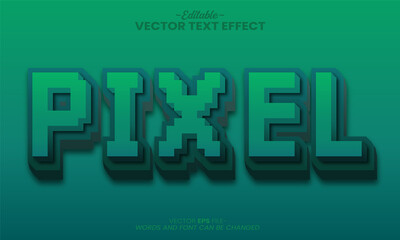 Gradient 3d pixel text effect Premium Vector