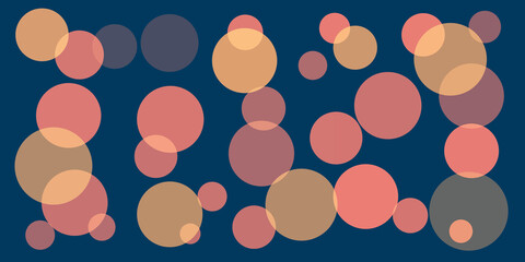 Poster - Abstract Wide Scale Red and Brown Minimalist Geometric Texture, Overlapping Translucent Bubbles Pattern on Dark Background - Texture, Vector Design Template