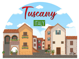 Tuscany Italy Landmark Logo Banner