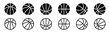 © Evolvect - Basketball icon set in flat and line style. Basket ball symbol, vector illustration.