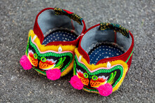 Colorful Traditional Handmade Tiger Head Children's Shoes Folk Crafts Intangible Cultural Heritage