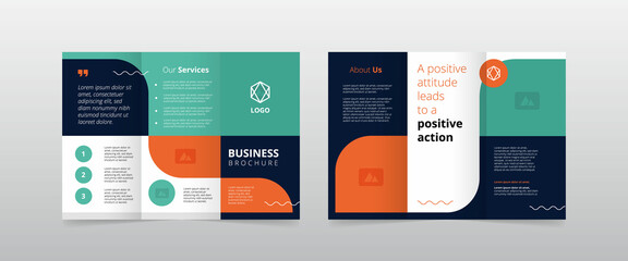 Wall Mural - modern simple business trifold brochure design template
