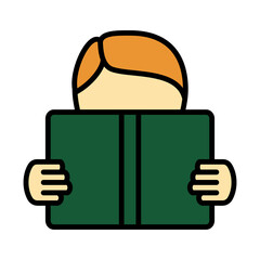 Poster - Icon Of Boy Reading Book