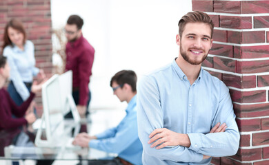 Canvas Print - Handsome smiling confident businessman portrait.