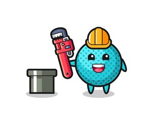 Poster - Character Illustration of spiky ball as a plumber