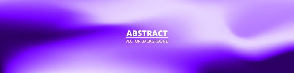 Aufkleber - Abstract violet liquid gradient creative wide banner. Bright purple holographic background. Blurred soft blend color gradation minimalist background. Vector illustration.