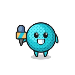 Sticker - Character mascot of spiky ball as a news reporter