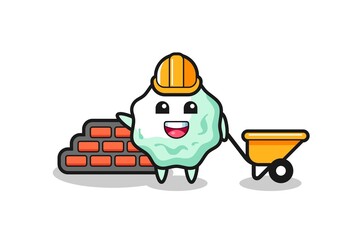 Poster - Cartoon character of chewing gum as a builder