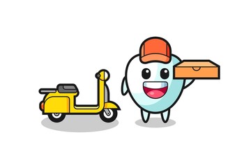 Sticker - Character Illustration of tooth as a pizza deliveryman