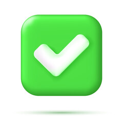 Poster - 3D Right Button in Square Shape.