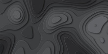 Abstract Luxury Black And Gray Paper Cut Art Background Design For Website Template Or Presentation Template.3D Rendering. Black And Gray Wave For Artwork Background, Wavy Geometric Papercut Style...
