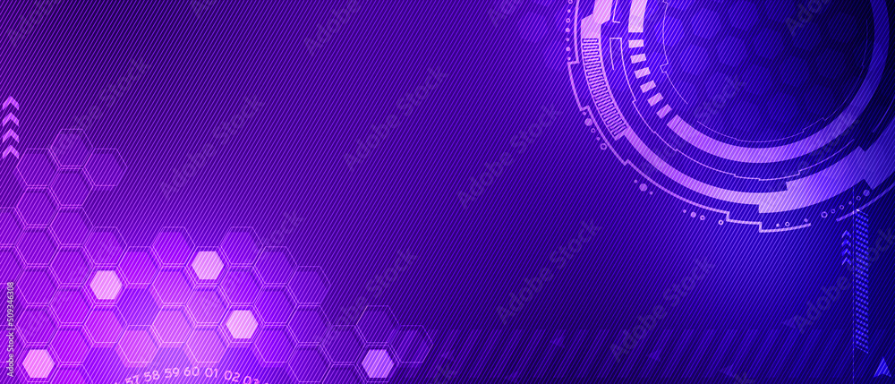 purple technology background and abstract digital tech circle Stock ...