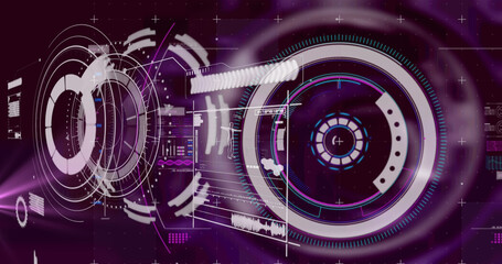 Poster - Image of data processing on black background