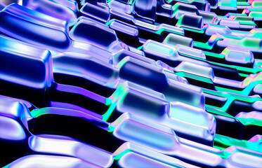 Aufkleber - Abstract futuristic geometric crystal background, iridescent texture, faceted gem.