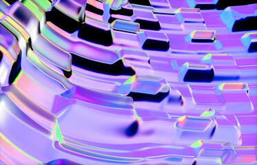 Aufkleber - Abstract futuristic geometric crystal background, iridescent texture, faceted gem.