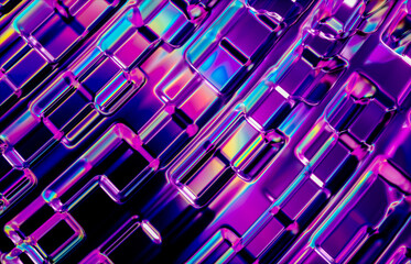Aufkleber - Abstract futuristic geometric crystal background, iridescent texture, faceted gem.