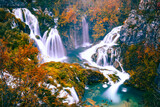 Fototapeta Krajobraz - Autumn Waterfalls in Croatia
