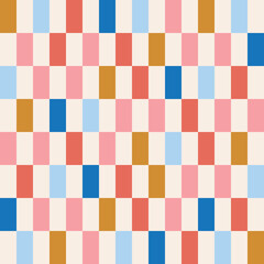 Abstract Graphic Modern Bold Seamless Repeat Pattern Subway Tiles Checkered Grid