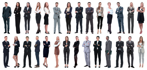 Wall Mural - successful business people isolated on white background