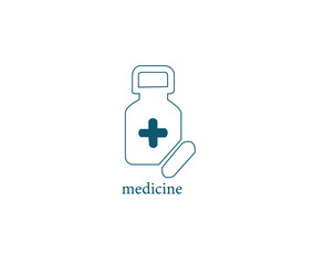 Wall Mural - medicine icon line art vector illustration