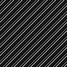 Diagonal Lines Abstract On Black Background. Seamless Surface Pattern Design With Linear Ornament. Angled Straight Stripes Motif. Slanted Pinstripe. Striped Digital Paper For Print. Regimental Vector.