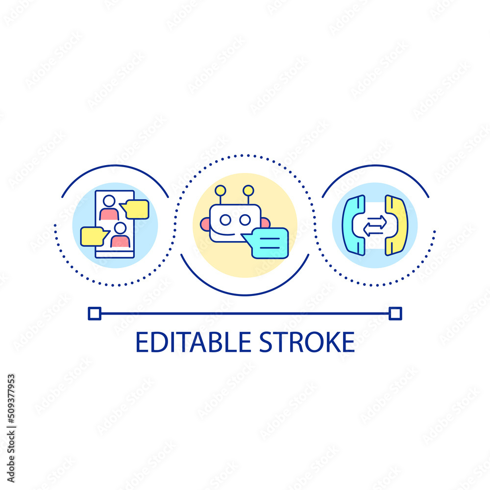 Customer service chatbot loop concept icon. Automated reply messages ...