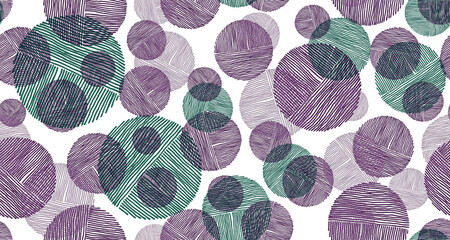 Wall Mural - Scribble circle shapes of lines seamless pattern graphic design