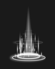 Wall Mural - Magic holographic portal template 3d realistic vector illustration isolated.