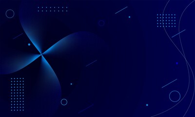 Dark blue gradient background with geometric shapes. Vector