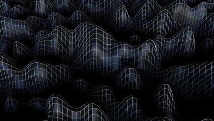 Poster - Black low poly. Computer generated 3d render