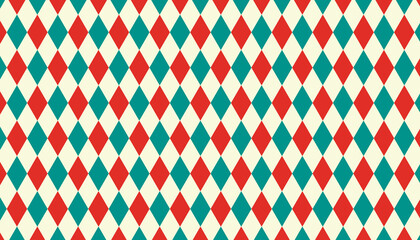 geometric rhombus pattern background. harlequin check wallpaper. retro color concept. vector illustr