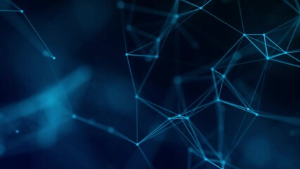 Aufkleber - Network connection structure. Big data. Connecting points and lines. Abstract technology background. 3d rendering. 4k animation.