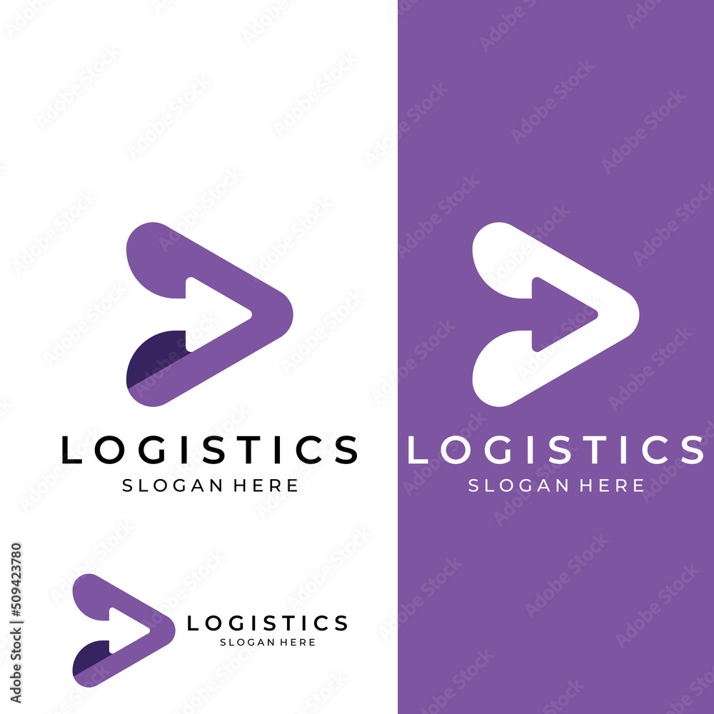Stock-Vektorgrafik „Logistics company vector logo, arrow icon logo ...